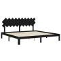 Estructura de cama con cabecero madera maciza negro 200x200 cm de vidaXL, Camas y somieres - Ref: Foro24-3193750, Precio: 167...