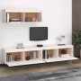 TV furniture 3 pieces solid white pine wood by vidaXL, TV Furniture - Ref: Foro24-3100140, Price: 176,79 €, Discount: %