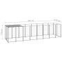 Silver kennel 4.84 m² steel by vidaXL, Dog kennels and fences - Ref: Foro24-3082203, Price: 278,40 €, Discount: %