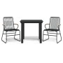 3-piece black PVC rattan garden dining set by vidaXL, Garden sets - Ref: Foro24-3099209, Price: 177,31 €, Discount: %