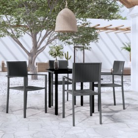 Juego de comedor para jardín 5 piezas negro de vidaXL, Conjuntos de jardín - Ref: Foro24-3099264, Precio: 274,99 €, Descuento: %