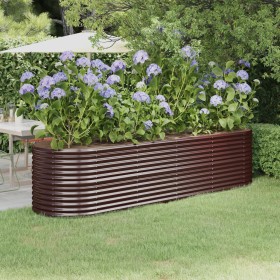 Brown powder coated steel flower bed planter 296x80x68 cm by vidaXL, Pots and planters - Ref: Foro24-318960, Price: 182,63 €,...