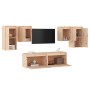 Muebles para TV 6 piezas madera maciza de pino de vidaXL, Muebles TV - Ref: Foro24-3100239, Precio: 233,57 €, Descuento: %