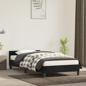 Bed frame with black velvet headboard 100x200 cm by vidaXL, Beds and slatted bases - Ref: Foro24-347557, Price: 85,72 €, Disc...