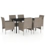 7-piece garden dining set with beige and black cushions by vidaXL, Garden sets - Ref: Foro24-3099296, Price: 486,99 €, Discou...