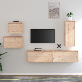 TV furniture 5 pieces solid pine wood by vidaXL, TV Furniture - Ref: Foro24-3100259, Price: 243,46 €, Discount: %