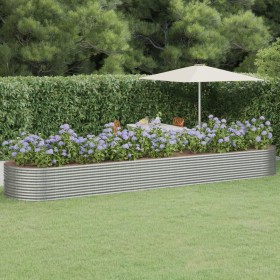 Steel flower bed powder coated silver 584x140x68 cm by vidaXL, Pots and planters - Ref: Foro24-319122, Price: 249,99 €, Disco...