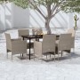 Juego de comedor de jardín 7 piezas con cojines beige y negro de vidaXL, Conjuntos de jardín - Ref: Foro24-3099320, Precio: 5...