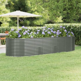 Gray powder coated steel flower bed planter 322x100x68 cm by vidaXL, Pots and planters - Ref: Foro24-319069, Price: 166,47 €,...