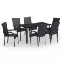 Juego de comedor de jardín 7 piezas negro de vidaXL, Conjuntos de jardín - Ref: Foro24-3099380, Precio: 411,96 €, Descuento: %