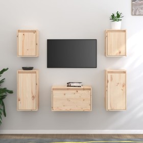 TV furniture set, 5 pieces made of solid pine wood by vidaXL, TV Furniture - Ref: Foro24-3100269, Price: 197,99 €, Discount: %