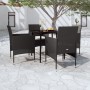 Juego de comedor de jardín 5 piezas con cojines negro de vidaXL, Conjuntos de jardín - Ref: Foro24-3099306, Precio: 319,94 €,...