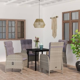 5-piece garden dining set with gray and black cushions by vidaXL, Garden sets - Ref: Foro24-3099360, Price: 903,99 €, Discoun...