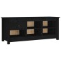 Solid black pine wood shoe cabinet 110x38x45.5 cm by vidaXL, Shoe racks and shoe organizers - Ref: Foro24-814598, Price: 80,0...