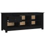 Solid black pine wood shoe cabinet 110x38x45.5 cm by vidaXL, Shoe racks and shoe organizers - Ref: Foro24-814598, Price: 80,0...