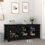 Solid black pine wood shoe cabinet 110x38x45.5 cm by vidaXL, Shoe racks and shoe organizers - Ref: Foro24-814598, Price: 80,0...