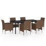 7-piece garden dining set with brown and black cushions by vidaXL, Garden sets - Ref: Foro24-3099303, Price: 602,47 €, Discou...