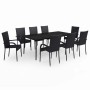 Juego de comedor para jardín 9 piezas negro de vidaXL, Conjuntos de jardín - Ref: Foro24-3099400, Precio: 620,29 €, Descuento: %