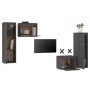 TV furniture 4 pieces solid gray pine wood by vidaXL, TV Furniture - Ref: Foro24-3100251, Price: 163,40 €, Discount: %