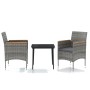 3-piece garden dining set with gray and black cushions by vidaXL, Garden sets - Ref: Foro24-3099347, Price: 229,67 €, Discoun...