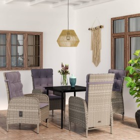 5-piece garden dining set with gray and black cushions by vidaXL, Garden sets - Ref: Foro24-3099372, Price: 963,99 €, Discoun...