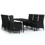 Juego de comedor de jardín 7 piezas con cojines negro de vidaXL, Conjuntos de jardín - Ref: Foro24-3099357, Precio: 1,00 €, D...