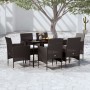 Juego de comedor de jardín 7 piezas con cojines negro de vidaXL, Conjuntos de jardín - Ref: Foro24-3099308, Precio: 481,51 €,...