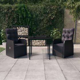 3-piece garden dining set with black cushions by vidaXL, Garden sets - Ref: Foro24-3099491, Price: 405,99 €, Discount: %