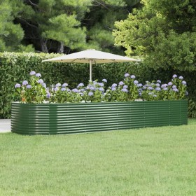 Green powder coated steel flower bed planter 367x140x68cm by vidaXL, Pots and planters - Ref: Foro24-319108, Price: 201,73 €,...