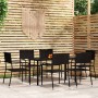 7-piece black garden dining set by vidaXL, Garden sets - Ref: Foro24-3099580, Price: 273,28 €, Discount: %