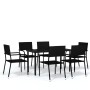 Juego de comedor para jardín 7 piezas negro de vidaXL, Conjuntos de jardín - Ref: Foro24-3099580, Precio: 273,28 €, Descuento: %