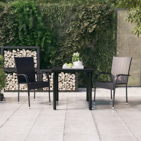 Garten-Essgruppe 3-teilig schwarz von vidaXL, Gartensets - Ref: Foro24-3099377, Preis: 182,13 €, Rabatt: %