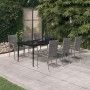 Juego de comedor para jardín 7 piezas gris y negro de vidaXL, Conjuntos de jardín - Ref: Foro24-3099411, Precio: 457,21 €, De...