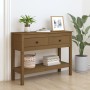 Honey brown solid pine wood console table 100x35x75 cm by vidaXL, Side tables - Ref: Foro24-814627, Price: 127,73 €, Discount: %