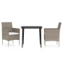 3-piece garden dining set with beige and black cushions by vidaXL, Garden sets - Ref: Foro24-3099317, Price: 233,70 €, Discou...