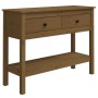 Honey brown solid pine wood console table 100x35x75 cm by vidaXL, Side tables - Ref: Foro24-814627, Price: 127,73 €, Discount: %