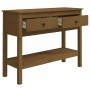 Honey brown solid pine wood console table 100x35x75 cm by vidaXL, Side tables - Ref: Foro24-814627, Price: 127,73 €, Discount: %