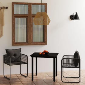 3-piece black garden dining set by vidaXL, Garden sets - Ref: Foro24-3099077, Price: 222,28 €, Discount: %