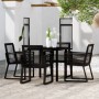 Juego de comedor de jardín 5 piezas negro de vidaXL, Conjuntos de jardín - Ref: Foro24-3099150, Precio: 350,34 €, Descuento: %