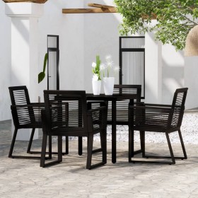 Juego de comedor de jardín 5 piezas negro de vidaXL, Conjuntos de jardín - Ref: Foro24-3099150, Precio: 336,99 €, Descuento: %