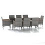 Garden dining set 9 pieces gray and black by vidaXL, Garden sets - Ref: Foro24-3099352, Price: 718,50 €, Discount: %