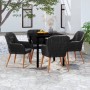 Juego de comedor de jardín 5 piezas con cojines negro de vidaXL, Conjuntos de jardín - Ref: Foro24-3099506, Precio: 443,99 €,...