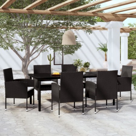 Juego de comedor para jardín 7 piezas negro de vidaXL, Conjuntos de jardín - Ref: Foro24-3099605, Precio: 595,62 €, Descuento: %