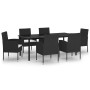 Juego de comedor para jardín 7 piezas negro de vidaXL, Conjuntos de jardín - Ref: Foro24-3099605, Precio: 595,62 €, Descuento: %