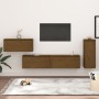 TV furniture 4 pieces solid honey brown pine wood by vidaXL, TV Furniture - Ref: Foro24-3100222, Price: 187,61 €, Discount: %