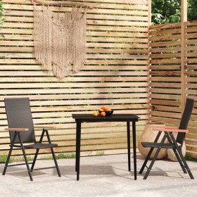 3-teiliges schwarzes Garten-Ess-Set von vidaXL, Gartensets - Ref: Foro24-3099119, Preis: 234,99 €, Rabatt: %