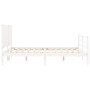 White solid wood bed frame with headboard 160x200 cm by vidaXL, Beds and slatted bases - Ref: Foro24-3194777, Price: 170,57 €...