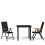 Garden dining set 3 pieces black by vidaXL, Garden sets - Ref: Foro24-3099113, Price: 212,99 €, Discount: %