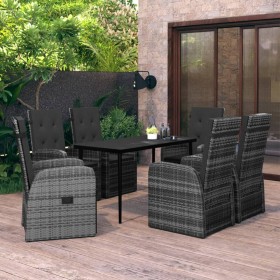 Juego de comedor de jardín 7 piezas con cojines gris de vidaXL, Conjuntos de jardín - Ref: Foro24-3099501, Precio: 1,00 €, De...