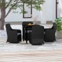 Juego de comedor de jardín 5 piezas con cojines negro de vidaXL, Conjuntos de jardín - Ref: Foro24-3099530, Precio: 619,35 €,...